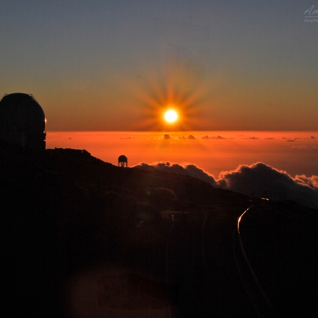 Sunset over the Roque de los Muchachos Observatory, La Palma